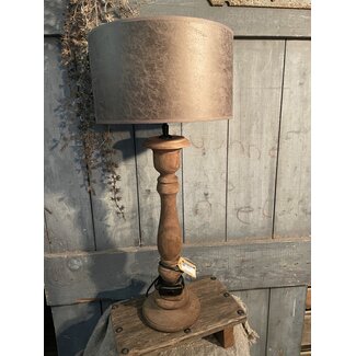 Tafellamp hout - 16x16x50 cm