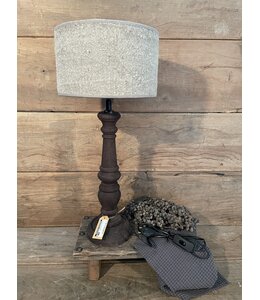 @ Tafellamp hout Miami umber bruin -14 x 14 x 35 cm