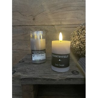 # Ledkaars - grijs - 5 x 7,5 cm - excl. 2AA batterijen