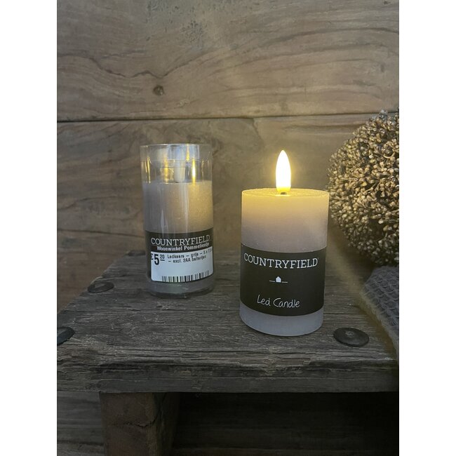 # Ledkaars - grijs - 5 x 7,5 cm - excl. 2AA batterijen