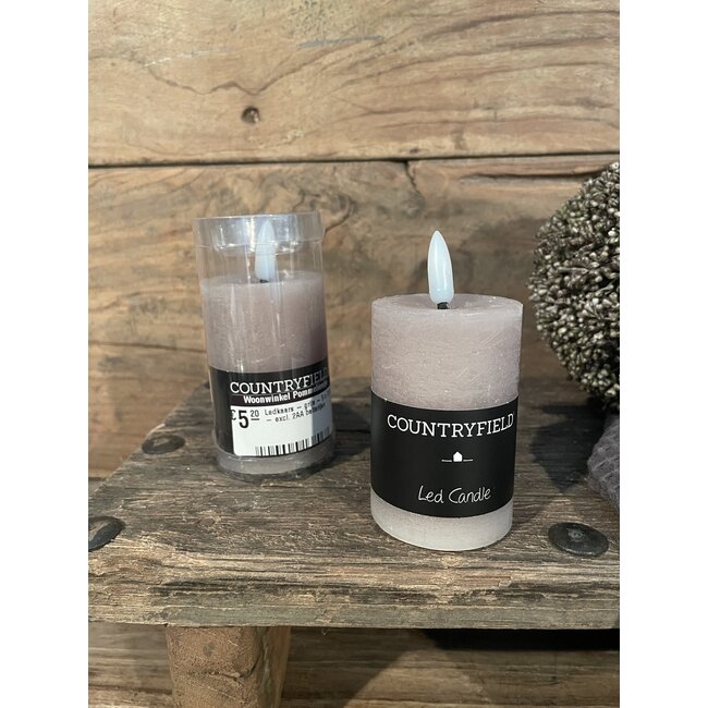 # Ledkaars - grijs - 5 x 7,5 cm - excl. 2AA batterijen