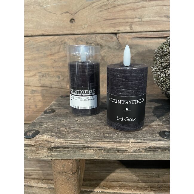 # Ledkaars - zwart - 5 x 7,5 cm - excl. 2AA batterijen