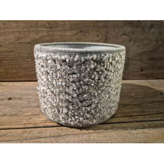 2074 - KKL - lampenkap - lichtgrijs fluffie - 15 x 15 x 12 cm