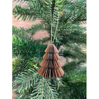 Figuur papier kerstboom bruin