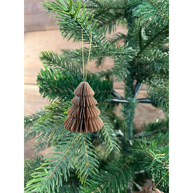 Figuur papier kerstboom bruin