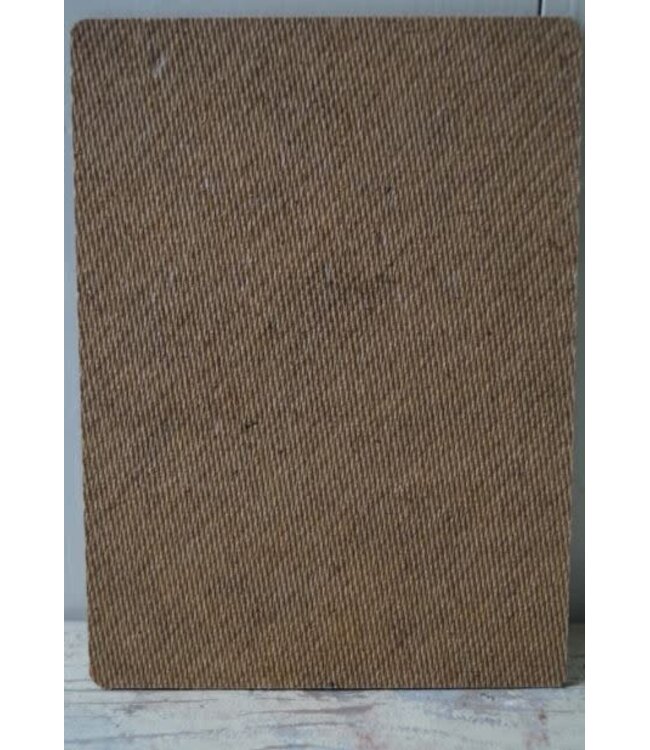744 - Afbeelding  op hardboard - schaap krullen - 14 x 19 cm