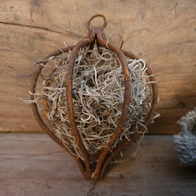 # puntmosbal metaal - S 10 cm (excl mos en deco) per stuk