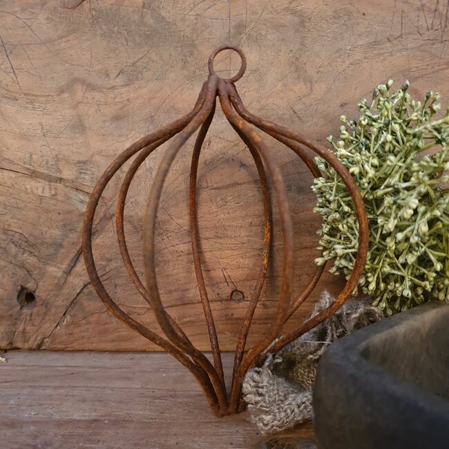 # mosbal punt metaal L 13 cm - (excl deco en mos) per stuk