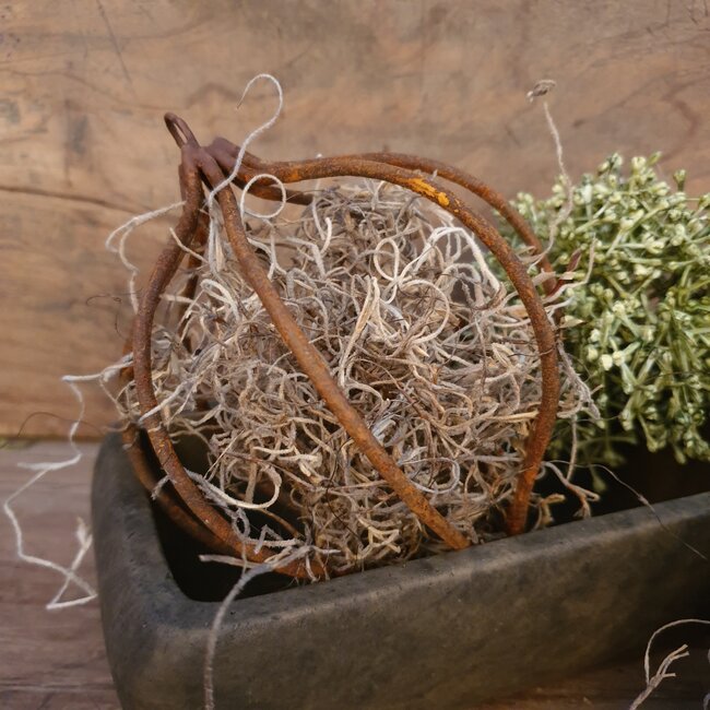 # mosbal punt metaal L 13 cm - (excl deco en mos) per stuk