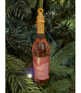 ## wordt niet verzonden Kerstbal fles rosé - 13,5 cm