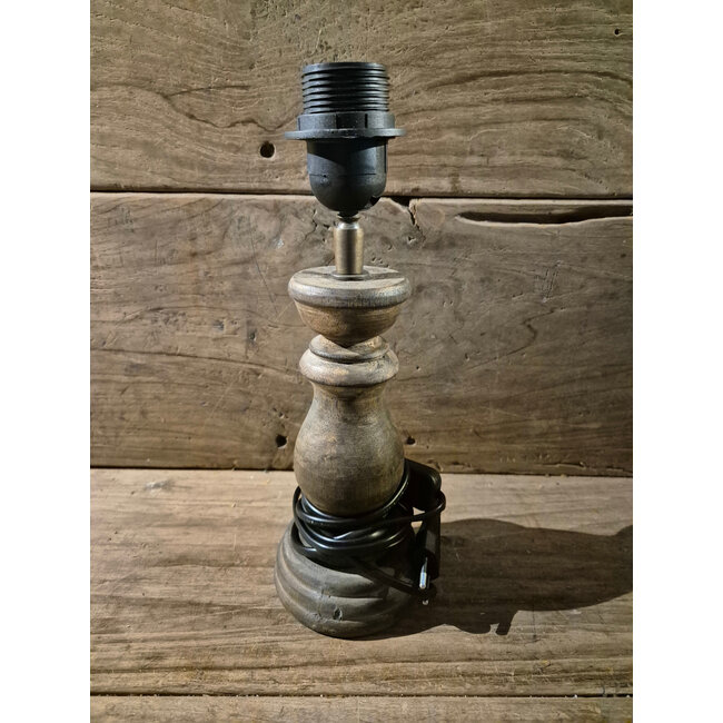 Houten lampvoet (210) - 10 x 10 x 20 cm (29 cm incl fitting)