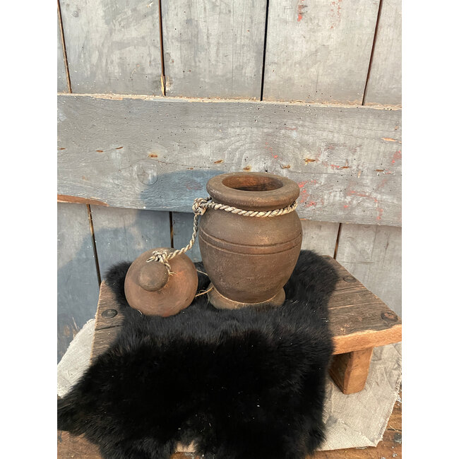 # mix - houten pot met deksel op voet- per stuk - ca. 14 x 22 cm - kleur kan iets afwijken