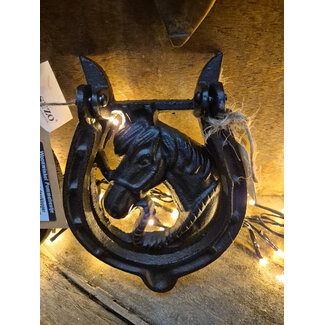 # Gietijzeren deurklopper hoefijzer - ca. 11 x 15 cm