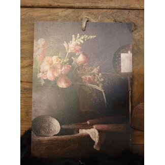 Decobordje - bloemen met zeef - 21 x 15 x 4 mm