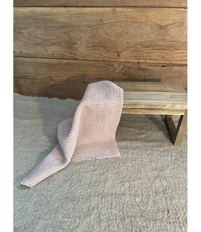 # Katoenen wafeldoekje licht oud roze 40x40cm