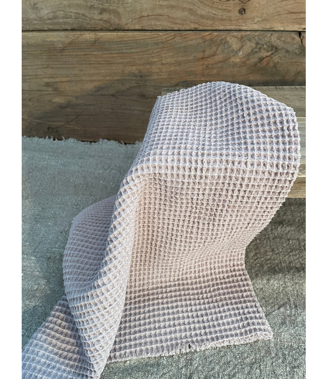 # Katoenen wafeldoekje licht oud roze 40x40cm