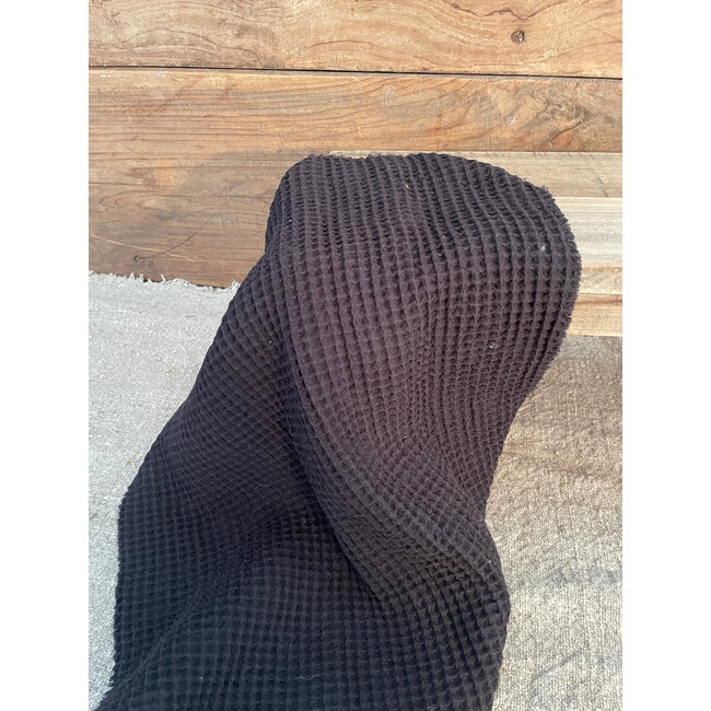 # Katoenen wafeldoekje 40×40 zwart