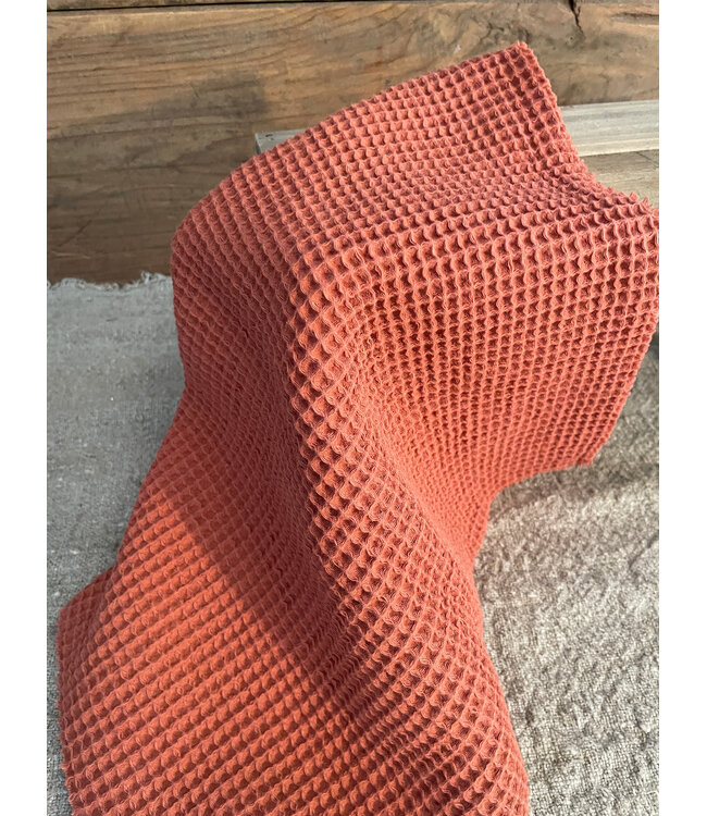 Katoenen wafeldoekje roodhout 40×40
