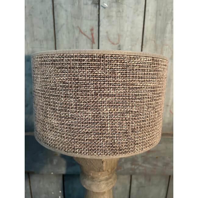 # 2041 - KKL - Lampenkap - bruin grof linnen - 30 x 30 x 17 cm