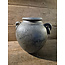 Pot - aardewerk - (black and sand) met oren en ringen - ca. 37 x 34 x 34 cm
