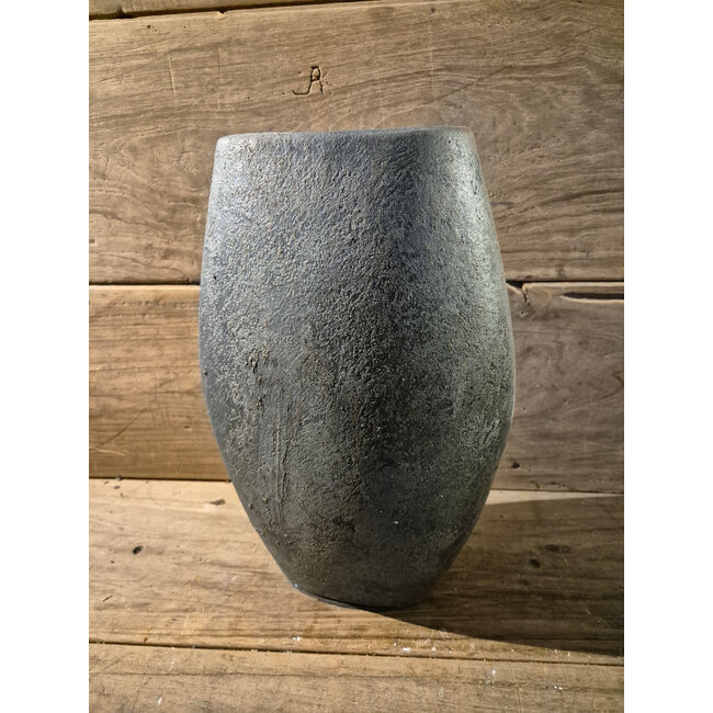 Vaas - aardewerk - Black and Sand - ca. 25 x 15 x 36 cm