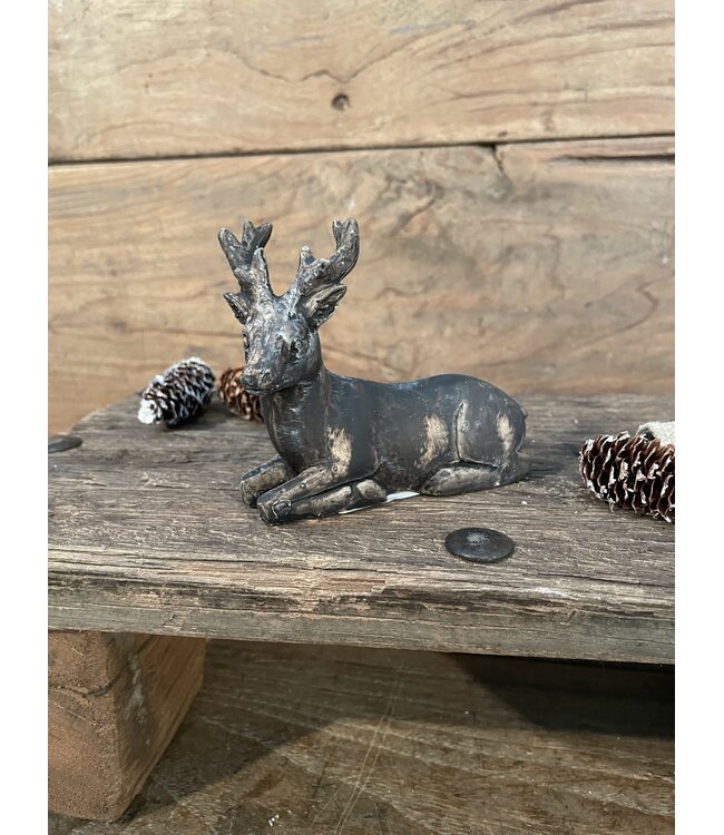Countryfield ### wordt niet verzonden - Hert Eniko liggend S bruin  - polystone - 10x4x10 cm