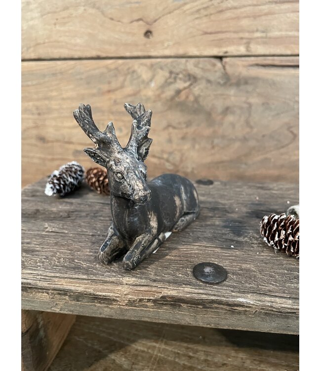 Countryfield ### wordt niet verzonden - Hert Eniko liggend S bruin  - polystone - 10x4x10 cm