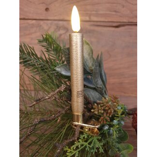 Countryfield Kaarsje op clip - 14 cm goud - werkt op batterij - excl. afstandsbediening