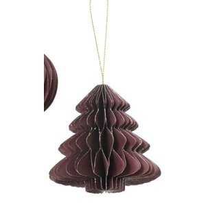 Figuur papier kerstboom  maroon - 8 x8