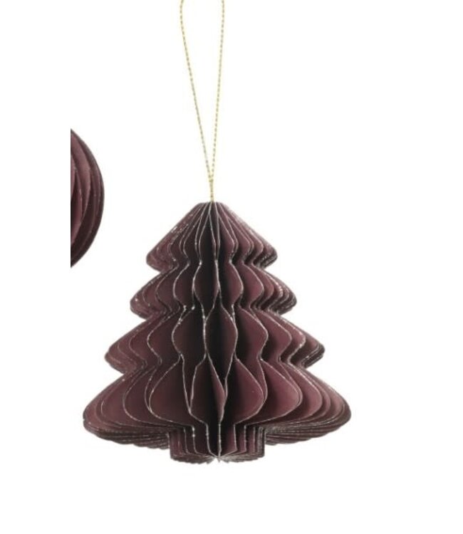 Figuur papier kerstboom  maroon - 8 x8