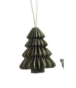 Figuur papier kerstboom groen - 6x6 cm