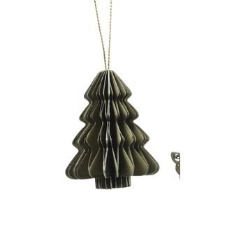 Figuur papier kerstboom groen - 6x6 cm