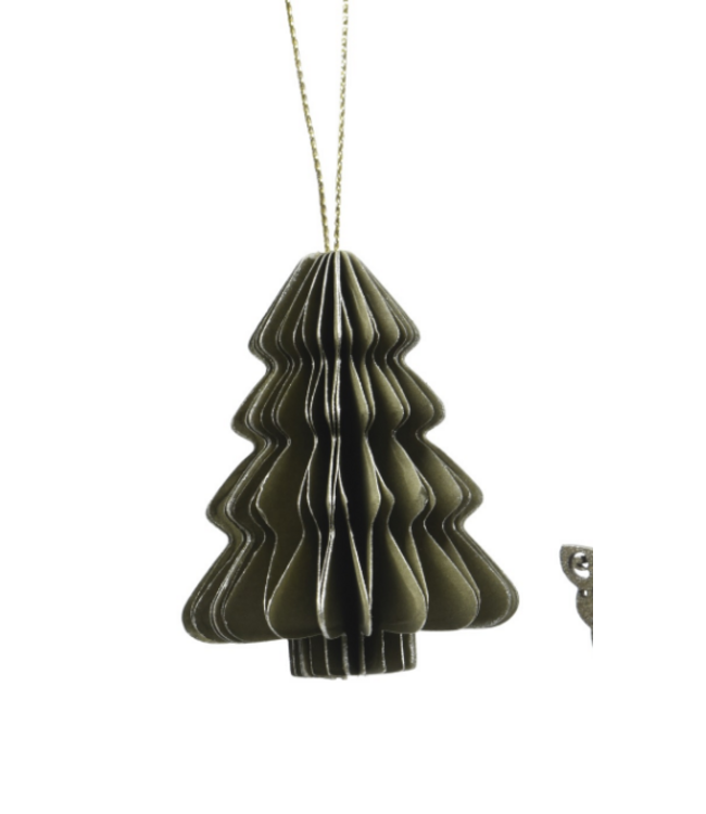 Figuur papier kerstboom groen - 6x6 cm