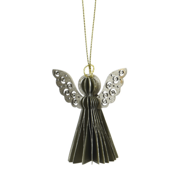 Figuur papier engel groen - 6 x 6 cm