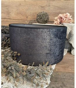 2063 - KKL - lampenkap - donker grijs melee velours - 30 x 30 x 17 cm