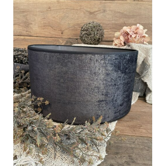 2063 - KKL - lampenkap - donker grijs melee velours - 30 x 30 x 17 cm