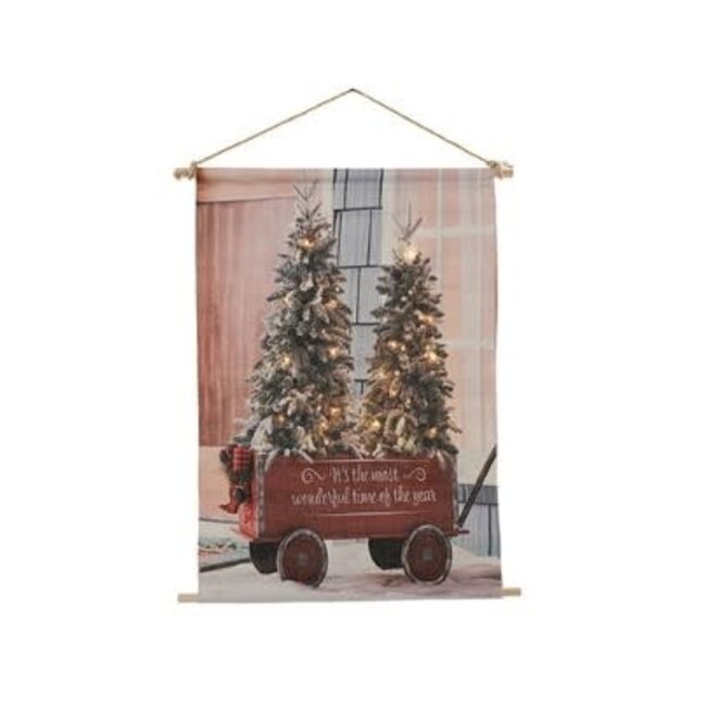Countryfield Wanddoek kerstbomen C LED rh Cosy S veelkleurig-L4B40H60CM