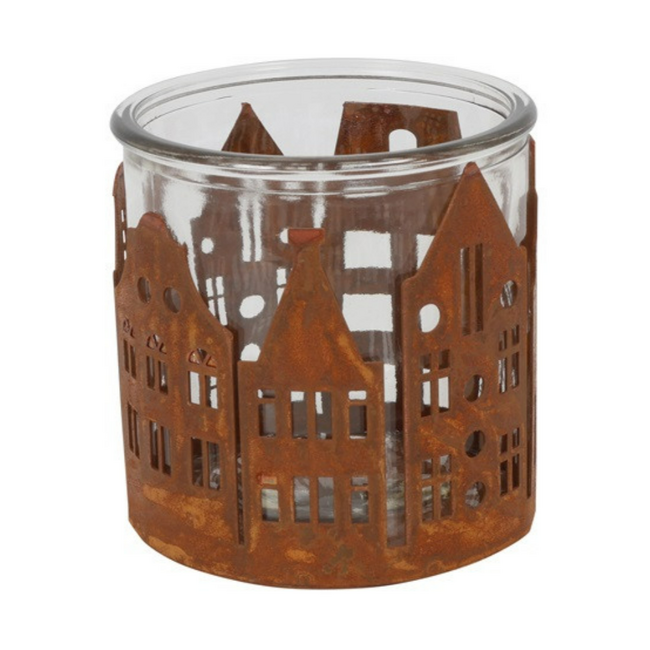 Countryfield Kandelaar huis Amsterdam M roest-L10B10H10CM
