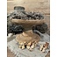 # Ronde houten schaal op voet - naturel - 25 x 15 cm