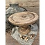 # Ronde houten schaal op voet - naturel -30 x 20 cm