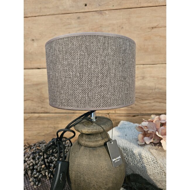 1005 - KKL - lampenkap - donkerbruin linnen - 20 x 20 x 13 cm