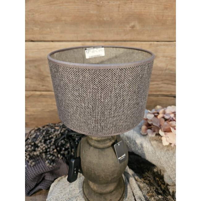 1005 - KKL - lampenkap - donkerbruin linnen - 20 x 20 x 13 cm