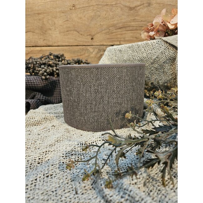 1005 - KKL - lampenkap - donkerbruin linnen - 20 x 20 x 13 cm