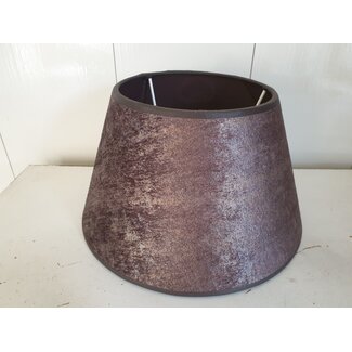 2062 - ES - lampenkap - - bruin melee velours - 25onder x 15boven x 15,5 cm