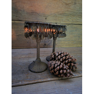 # Kandelaar - munt - roest - 10 x 20 cm - per stuk