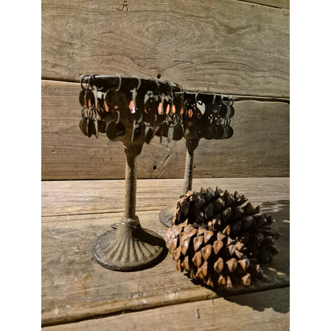 # Kandelaar - munt - roest - 10 x 20 cm - per stuk