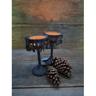 Countryfield # Kandelaar - munt - grijs - 10 x 20 cm - per stuk