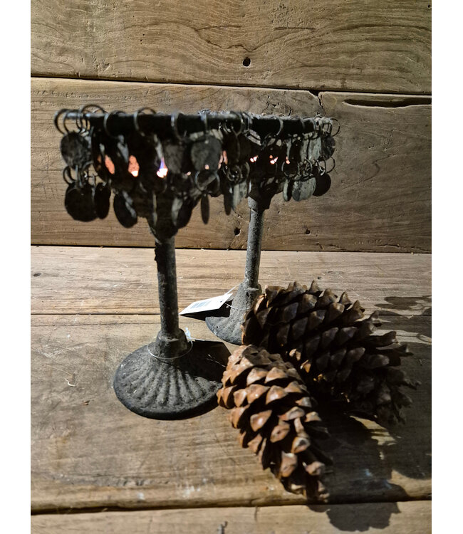 Countryfield # Kandelaar - munt - grijs - 10 x 20 cm - per stuk