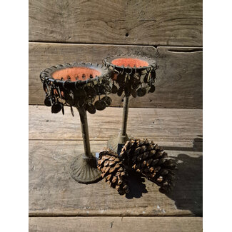 Countryfield # Kandelaar - munt - roest - 10 x 24 cm - per stuk