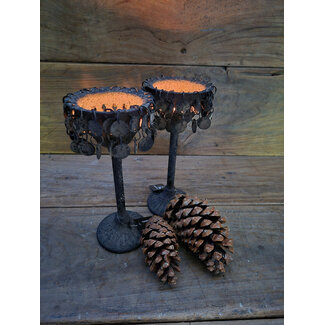 Countryfield # Kandelaar - munt - grijs - 10 x 24 cm - per stuk